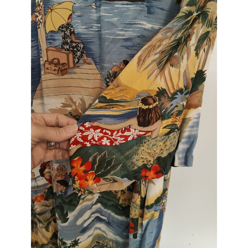 Reyn Spooner Trans Pacific Airways Hawaiian Shirt Honolulu Clipper Mens XL USA - Picture 7 of 9